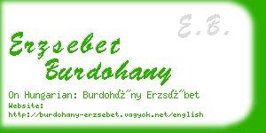 erzsebet burdohany business card